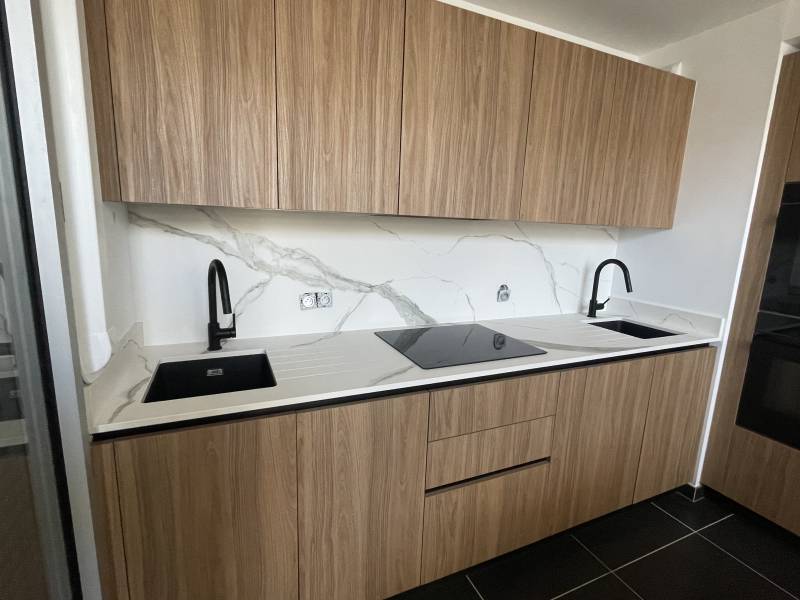 cuisine sans poignée bois